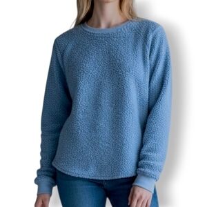 Elegant Sky Blue Women's Crew Neck Sweater